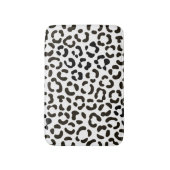 Trendiges Schwarz-Weiß-Leopard-Druckmuster Badematte (Vorderseite Vertikal)