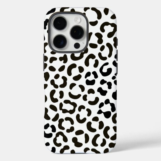 Trendiges Schwarz-Weiß-Leopard-Druckmuster Case-Mate iPhone Hülle (Rückseite)