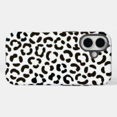 Trendiges Schwarz-Weiß-Leopard-Druckmuster Case-Mate iPhone Hülle (Rückseite (Horizontal))