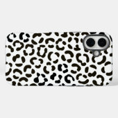 Trendiges Schwarz-Weiß-Leopard-Druckmuster Case-Mate iPhone Hülle (Rückseite (Horizontal))
