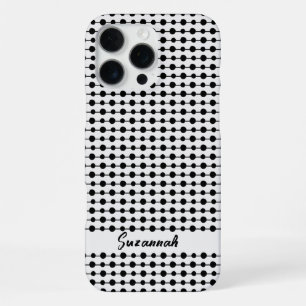 Trendiges Schwarz-Weiß-Punkte-Linien-Muster mit in iPhone 16 Pro Max Hülle