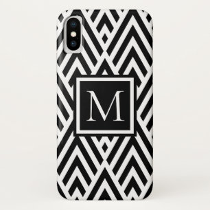 Trendiges Schwarz-weißes Monogramm-Arrow-Diamantmu Case-Mate iPhone Hülle