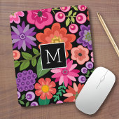 Trendiges Schwarzes Floral-Muster mit benutzerdefi Mousepad