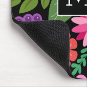 Trendiges Schwarzes Floral-Muster mit benutzerdefi Mousepad (Ecke)