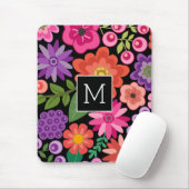 Trendiges Schwarzes Floral-Muster mit benutzerdefi Mousepad (Mit Mouse)