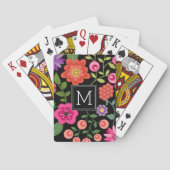 Trendiges Schwarzes Floral-Muster mit benutzerdefi Spielkarten (Rückseite)