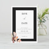 Trendiges Schwarzes Rahmen Foto Save the Date Mini Einladung (Stehend Vorderseite)