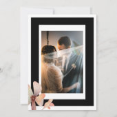 Trendiges Schwarzes Rahmen Foto Save the Date Mini Einladung (Rückseite)