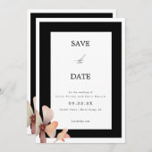 Trendiges Schwarzes Rahmen Foto Save the Date Mini Einladung (Vorne/Hinten)