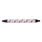 Trendiges schwarzes rosa Monogramm Schriftname Mus Kugelschreiber (Vorderseite)
