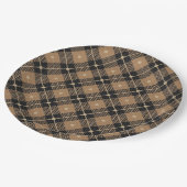 Trendiges Schwarzweiß-Kariertes Muster Pappteller (Schrägansicht)