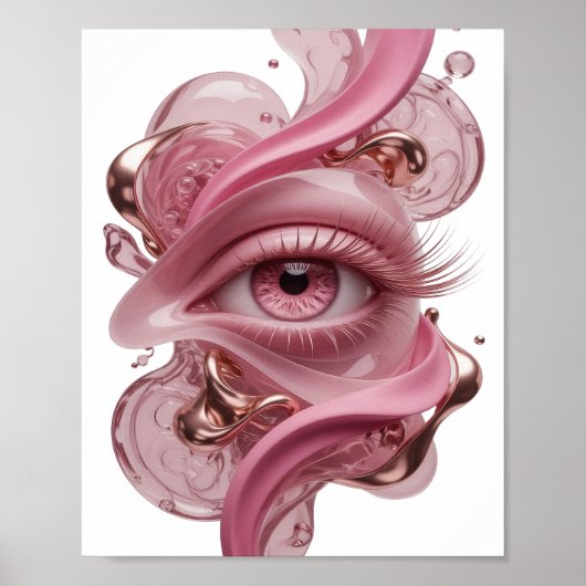 Trendiges Silber ABSTRACT ART Design Poster (Vorne)