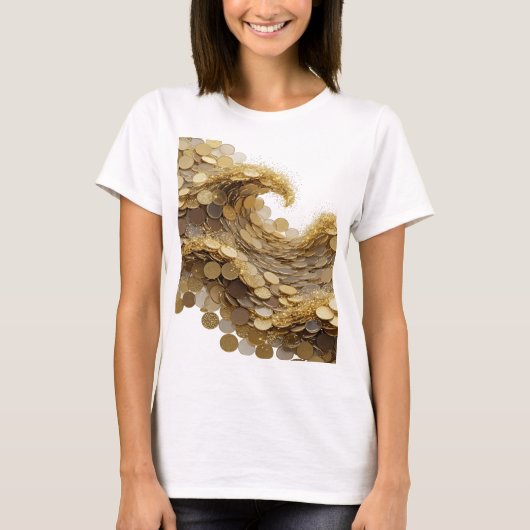 Trendiges Silber ABSTRACT ART Design v3 T-Shirt (Vorderseite)