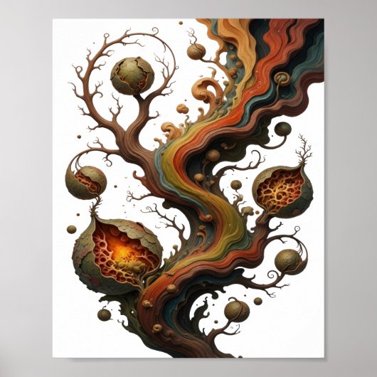Trendiges Silber ABSTRACT ART Grafikdesign v2 Poster (Vorne)