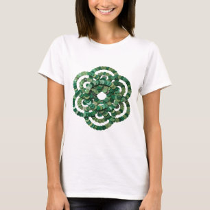 Trendiges Silber GRÜNE STRASSSTEINE Text Design T-Shirt