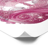 Trendiges Silber-Rosa-glitzerndes-Schiff 3D-Text-K Poster (Ecke)
