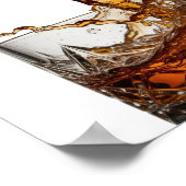 Trendiges Silber WHISKY SPLASH Textdesign Poster (Ecke)