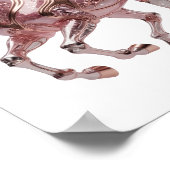 Trendiges Silbernes PINK GLAS PFERD Design Poster (Ecke)