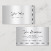 Trendiges Silver Effect Template Beruflich stylish Visitenkarte (Vorne/Hinten)