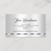 Trendiges Silver Effect Template Beruflich stylish Visitenkarte (Rückseite)