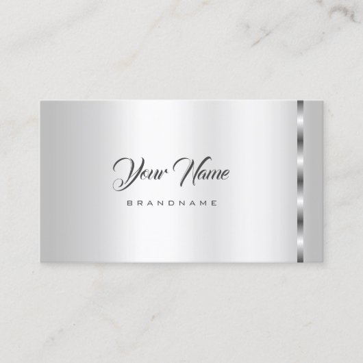 Trendiges Silver Effect Template Beruflich stylish Visitenkarte (Vorderseite)