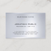 Trendiges Silver Look Modernes Berufliches Templat Visitenkarte (Rückseite)