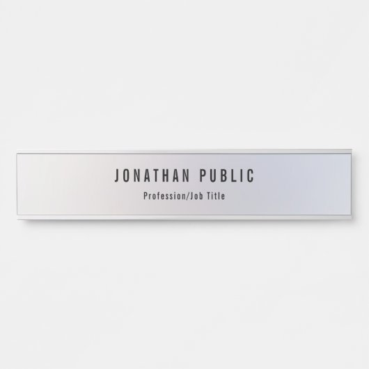 Trendiges Silver Template Modernes, Berufliches El Türschild (Vorderseite )