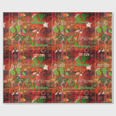 Trendiges  Sixty Seven  Geschenkpapier I rotes Kar (Flach)