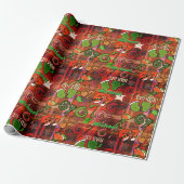 Trendiges  Sixty Seven  Geschenkpapier I rotes Kar (Ungerollt)