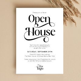 Trendiges Skript Modernes Logo Business Open House Einladung
