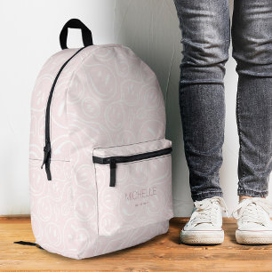Trendiges stilvolles Lächeln Mädchenhaft Rosa  Bedruckter Rucksack