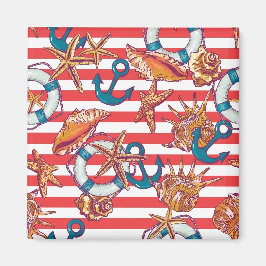 Trendiges Strandmuster Magnet (Vorne)