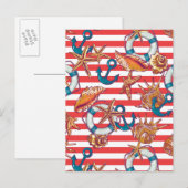 Trendiges Strandmuster Postkarte (Vorne/Hinten)