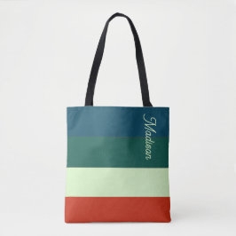 Trendiges Streifenmuster Personalisiert Tasche
