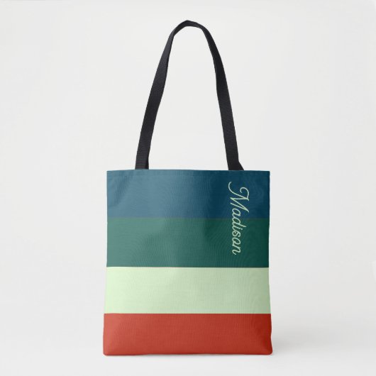 Trendiges Streifenmuster Personalisiert Tasche (Vorderseite)