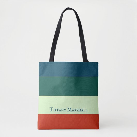 Trendiges Streifenmuster Personalisiert Tasche (Vorderseite)