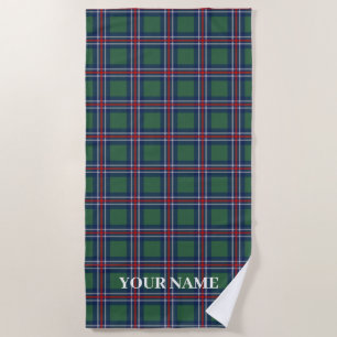 Trendiges Tartan-Karomuster personalisiert Strandtuch