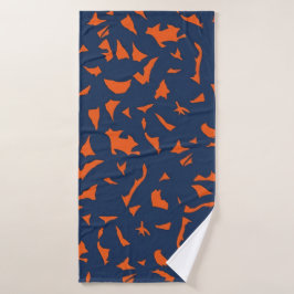 Trendiges Terrazzo-Konfetti-Muster - Marineblau un Badhandtuch Set