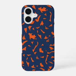 Trendiges Terrazzo-Konfetti-Muster - Marineblau un iPhone 16 Hülle