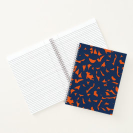 Trendiges Terrazzo-Konfetti-Muster - Marineblau un Notizblock