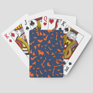 Trendiges Terrazzo-Konfetti-Muster - Marineblau un Spielkarten