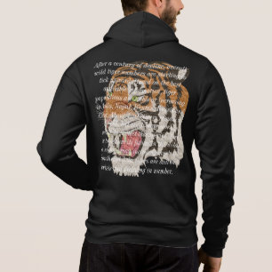 Trendiges Textdesign auf schwarzen Tigermännern ge Hoodie
