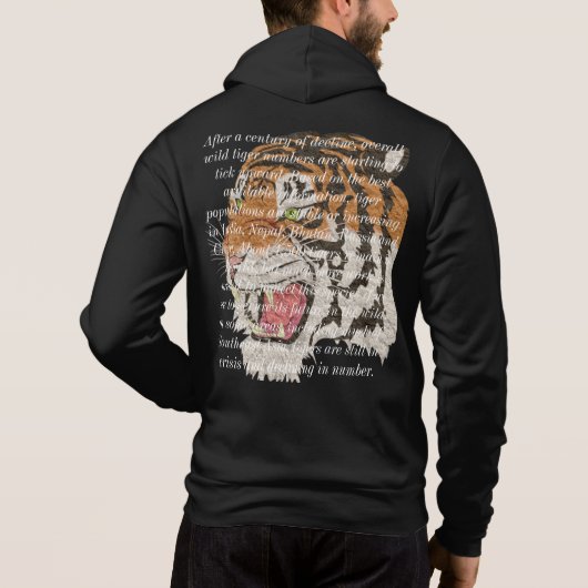 Trendiges Textdesign auf schwarzen Tigermännern ge Hoodie (Rückseite)