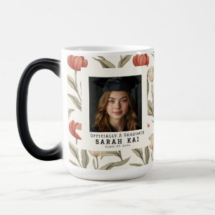 Trendiges Tulpenmuster-Geschenk für ihre Graduiert Verwandlungstasse