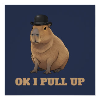 Trendiges und lustiges Capybara-Meme-Design Poster