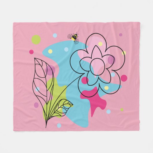 Trendiges Vektormuster einer sommerlichen Blume in Fleecedecke (Vorderseite (Horizontal))