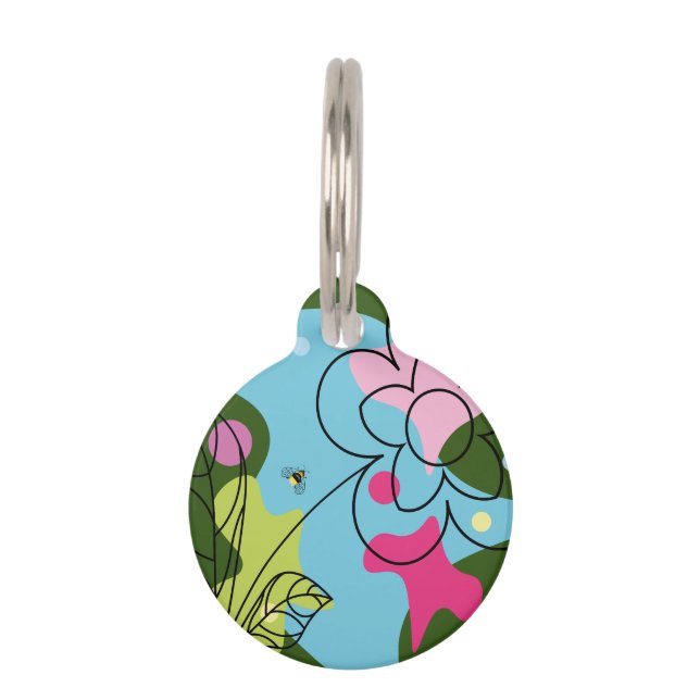 Trendiges Vektormuster einer sommerlichen Blume in Haustiermarke (Vorderseite)