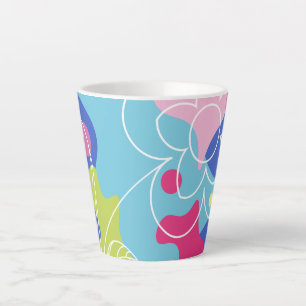 Trendiges Vektormuster einer sommerlichen Blume in Milchtasse