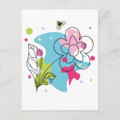 Trendiges Vektormuster einer sommerlichen Blume in Postkarte (Vorderseite)