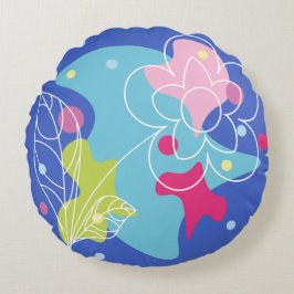Trendiges Vektormuster einer sommerlichen Blume in Rundes Kissen